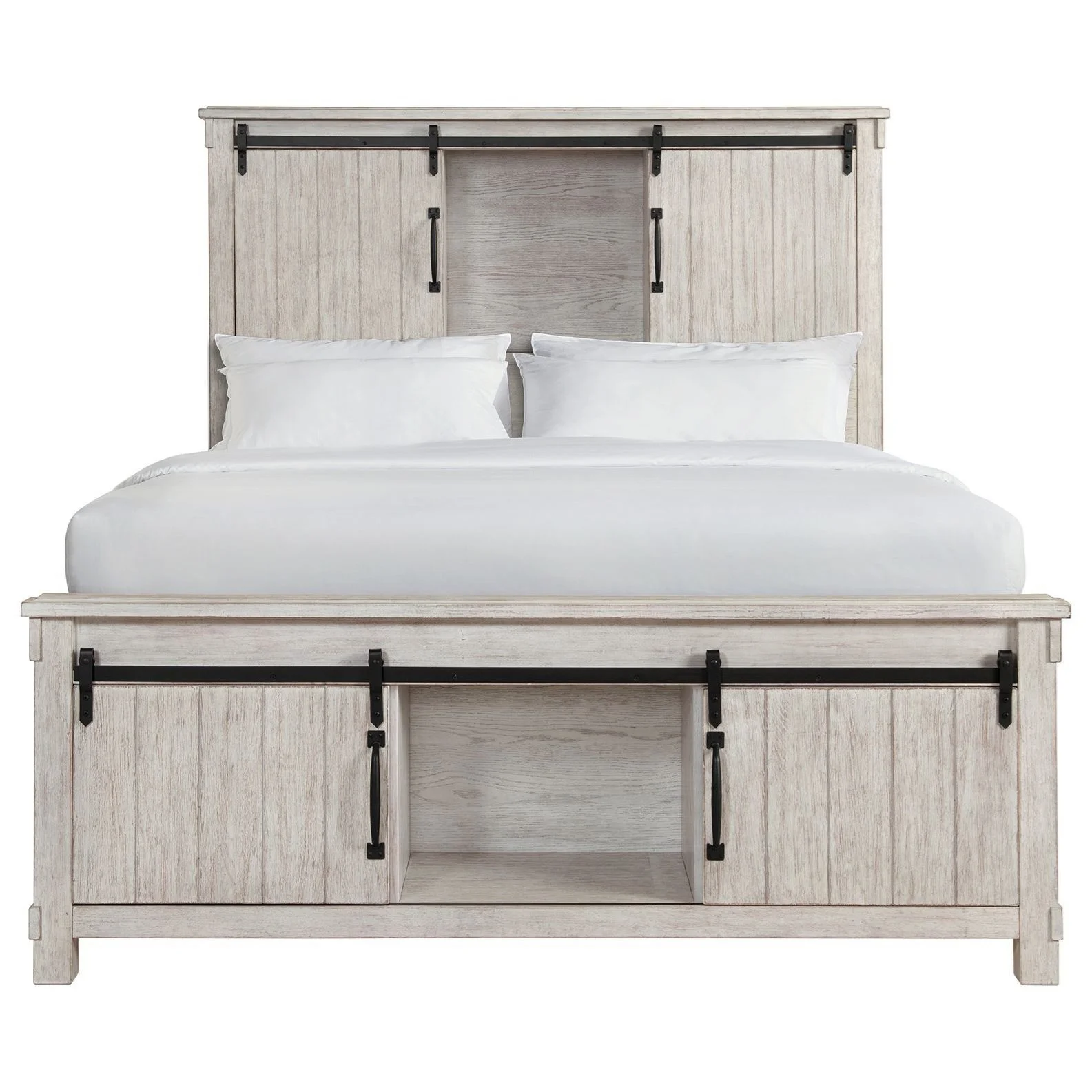 Elements International Scott SC670QB Modern Farmhouse Queen Bed with